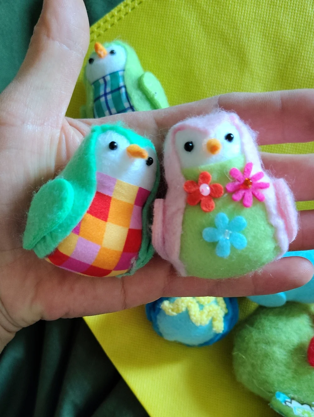 Colorful Felt Chick And Rooster Set